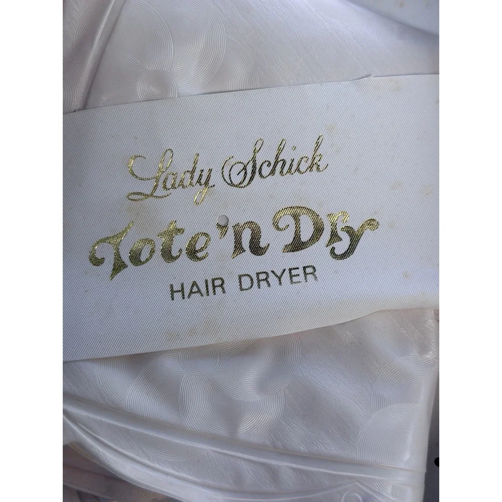 Vtg Lady Schick Tote'n Dry Hair Dryer Mod Flower Power Case MCM Complete Tested